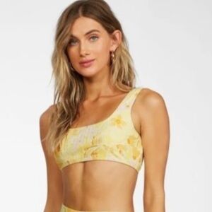 Billabong Floral Paradise Yellow Scoop Bikini Top